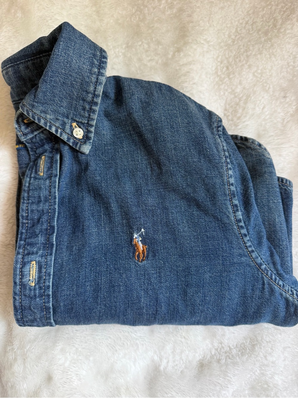 Ralph Lauren Denim Button-Up Shirt in Dark Blue - Picture 5 of 7